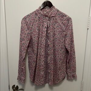J. Crew Pink and Black Casual Button Down Shirt